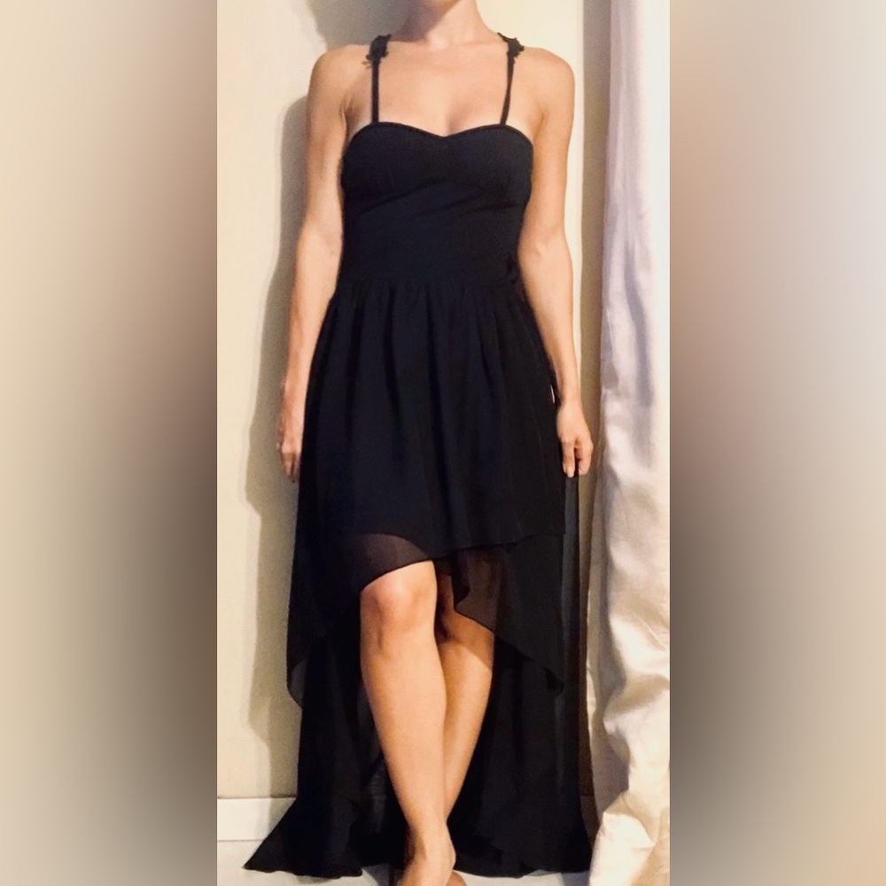 High-low Backless Black Dress